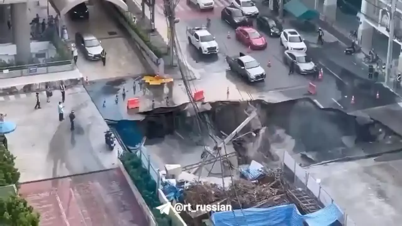 سقوط ناگهانی در بانکوک: حفره‌ای که شهر را بلعید