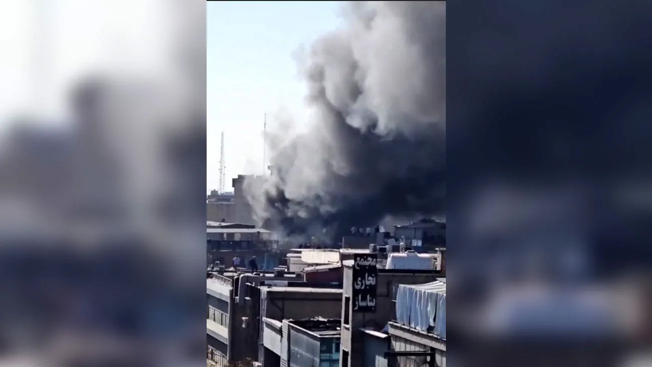 آتش‌سوزی مغازه در خیابان سعدی تهران